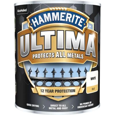 Hammerite Hammerite Ultima Metal Paint Matt White - Metal Paint Hammerite Hammerite Ultima Metal Paint Matt White - Metal Paint