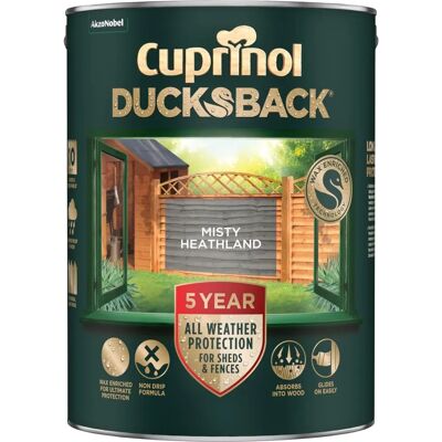 Cuprinol Cuprinol Ducksback 5 Yr Waterproof Misty Heathland Paint Cuprinol Cuprinol Ducksback 5 Yr Waterproof Misty Heathland Paint