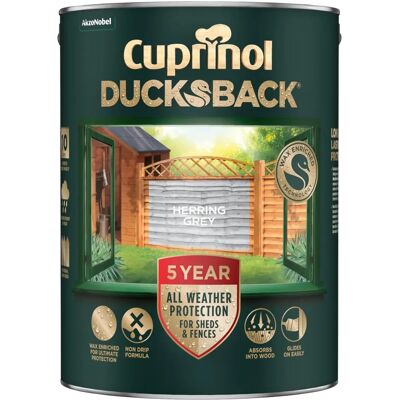 Cuprinol Duckback Waterproof Paint Grey - 5L - Sheds & Fences Cuprinol Duckback Waterproof Paint Grey - 5L - Sheds & Fences