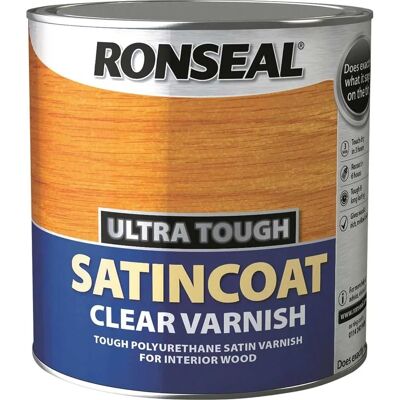 Ronseal 34761 Ultra Tough Internal Clear Satincoat Varnish - 2.5L Ronseal 34761 Ultra Tough Internal Clear Satincoat Varnish - 2.5L