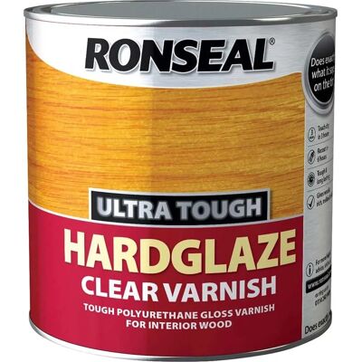 Ronseal UTVHG750 750ml Ultra Tough Hardglaze Interior Clear Gloss Varnish - Varnish Ronseal UTVHG750 750ml Ultra Tough Hardglaze Interior Clear Gloss Varnish - Varnish