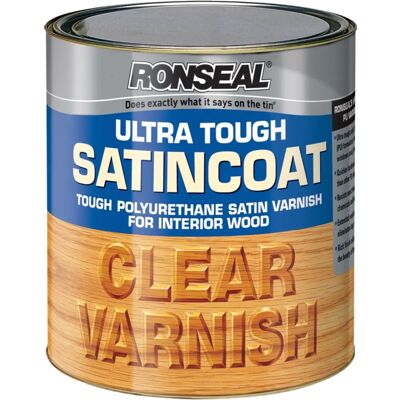 Vernis satiné transparent intérieur Ronseal 09055 Ultra Résistant - Publicité Vernis satiné transparent intérieur Ronseal 09055 Ultra Résistant - Publicité