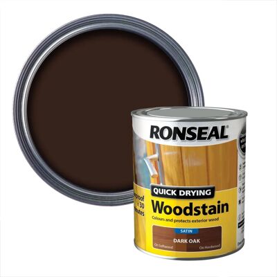 Teinture pour bois à séchage rapide Ronseal Chêne Foncé - 750ml - Publicité Teinture pour bois à séchage rapide Ronseal Chêne Foncé - 750ml - Publicité