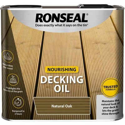 Ronseal Natural Oak Decking Oil 2.5L - Durable Waterproof Finish Ronseal Natural Oak Decking Oil 2.5L - Durable Waterproof Finish