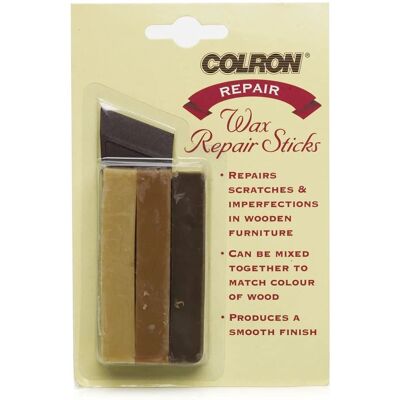 Colron Wax Repair Sticks - Wax sticks for minor scratches and nail holes in wooden furniture Colron Wax Repair Sticks - Wax sticks for minor scratches and nail holes in wooden furniture
