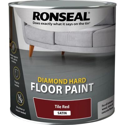 Ronseal Diamond Hard Floor Paint Tile Red - 2.5L Ronseal Diamond Hard Floor Paint Tile Red - 2.5L
