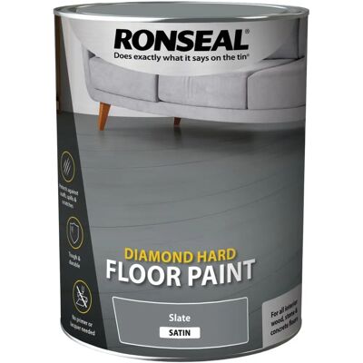 Ronseal Diamond Hard Satin Slate Floor Paint 5L Ronseal Diamond Hard Satin Slate Floor Paint 5L