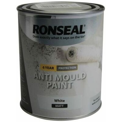 Ronseal 36623 White Anti Mould Paint 750ml - Interior Walls Ronseal 36623 White Anti Mould Paint 750ml - Interior Walls