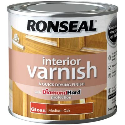 Vernis intérieur Ronseal RSLINGMO250 Chêne Moyen - Séchage rapide brillant - Publicité Vernis intérieur Ronseal RSLINGMO250 Chêne Moyen - Séchage rapide brillant - Publicité
