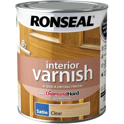 Ronseal Interior Varnish Satin Clear - Interior Varnish - 750ml Ronseal Interior Varnish Satin Clear - Interior Varnish - 750ml