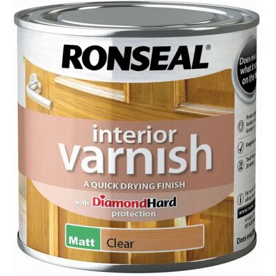 Vernis intérieur Ronseal RSLIVMCL250 Séchage Rapide Mat Transparent - Vernis Intérieur - Publicité Vernis intérieur Ronseal RSLIVMCL250 Séchage Rapide Mat Transparent - Vernis Intérieur - Publicité