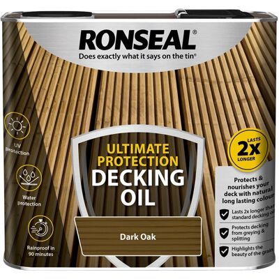 Ronseal Dark Oak Decking Oil - 2.5L - Protect & Enhance Ronseal Dark Oak Decking Oil - 2.5L - Protect & Enhance
