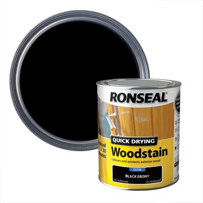 Teinture pour bois satinée Ebony de Ronseal - 750ml - Publicité Teinture pour bois satinée Ebony de Ronseal - 750ml - Publicité