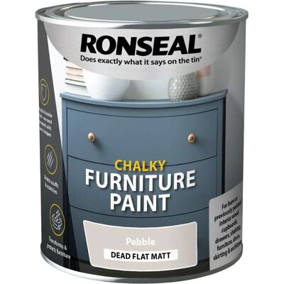 Ronseal Ronseal 750 ml Chalky Furniture Paint - Pebble Ronseal Ronseal 750 ml Chalky Furniture Paint - Pebble