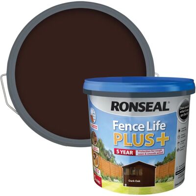 Peinture pour Clôture Ronseal Chêne Foncé - 5L - Publicité Peinture pour Clôture Ronseal Chêne Foncé - 5L - Publicité