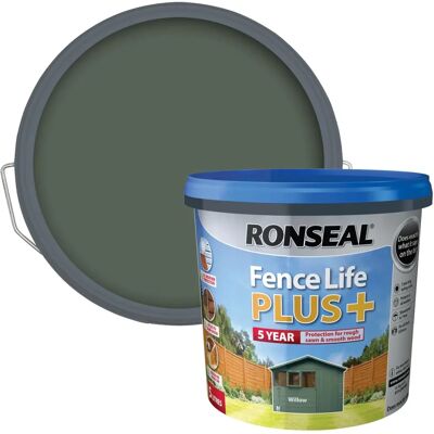 Ronseal Ronseal RSLFLPPW5L 5 Litre Fence Life Plus Paint - Willow Ronseal Ronseal RSLFLPPW5L 5 Litre Fence Life Plus Paint - Willow