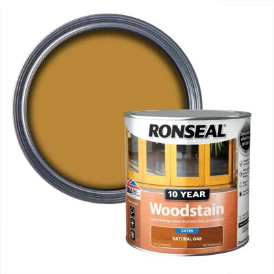 Ronseal Natural Oak Satin Woodstain - 10 Year Protection Ronseal Natural Oak Satin Woodstain - 10 Year Protection