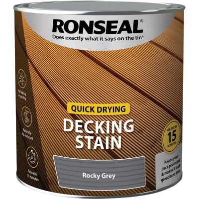Ronseal Rocky Grey Decking Stain - Quick Drying - 2.5L Ronseal Rocky Grey Decking Stain - Quick Drying - 2.5L