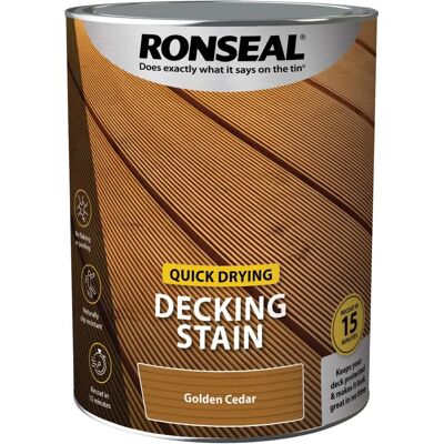 Ronseal 39081 Golden Cedar Decking Stain - 5L - Weatherproof Finish Ronseal 39081 Golden Cedar Decking Stain - 5L - Weatherproof Finish