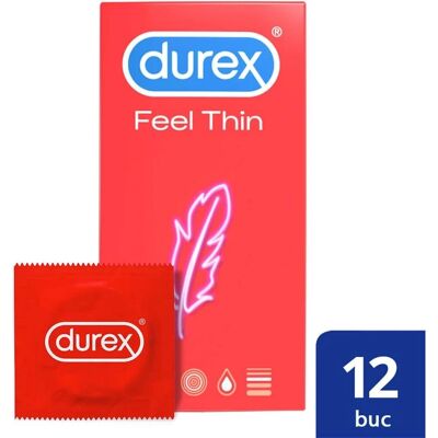 Durex Feel Thin - Dünnes Latex Kondome - 12 St Durex Feel Thin - Dünnes Latex Kondome - 12 St