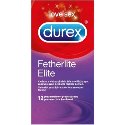 Durex Fetherlite Elite - Ultra-Thin Condoms - 12 pcs Durex Fetherlite Elite - Ultra-Thin Condoms - 12 pcs