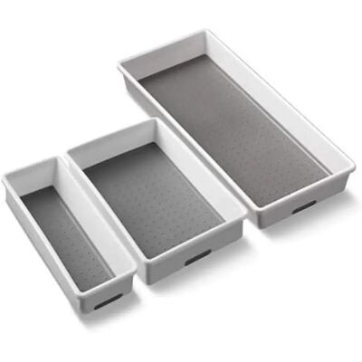 Addis Drawer Organizer - White/Grey - Set of 3 Addis Drawer Organizer - White/Grey - Set of 3