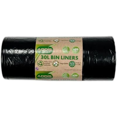 Addis 30L Trash Bag Liners - White, Durable HDPE Addis 30L Trash Bag Liners - White, Durable HDPE