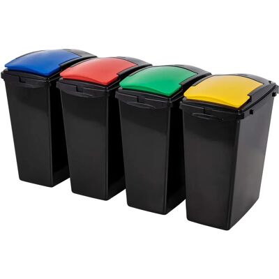 Addis - 40 L Bin Set - Plastic - 4 Pack - Waste Bin Addis - 40 L Bin Set - Plastic - 4 Pack - Waste Bin