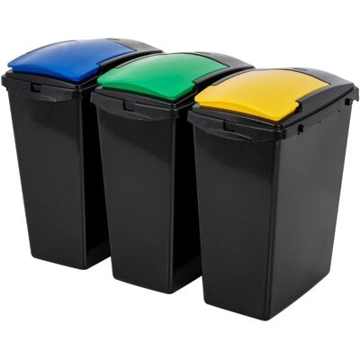 Addis - 518700 - 40 L - 3-bin linked - color lids - Waste bin set Addis - 518700 - 40 L - 3-bin linked - color lids - Waste bin set