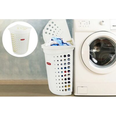 Addis White 40L Corner Laundry Basket - Space Saver Addis White 40L Corner Laundry Basket - Space Saver