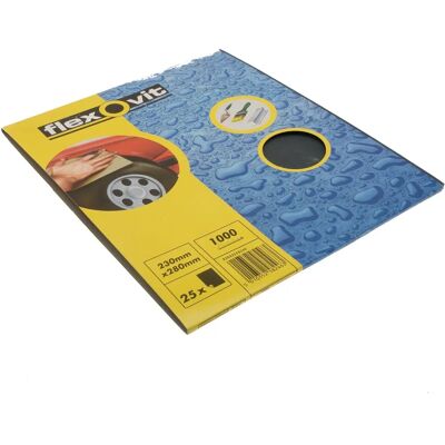 Flexovit 63642558246 Plaquettes à poncer imperméables - Pack de 25 - Publicité Flexovit 63642558246 Plaquettes à poncer imperméables - Pack de 25 - Publicité