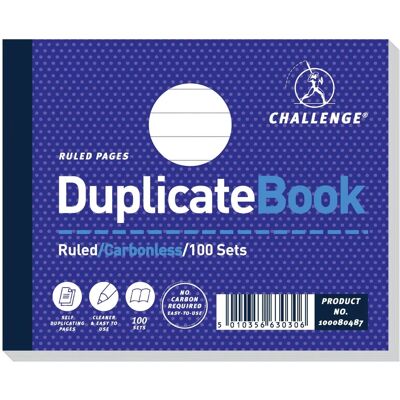 Challenge Model 100080487 Blue Carbonless Duplicate Book - Duplicate Book Challenge Model 100080487 Blue Carbonless Duplicate Book - Duplicate Book