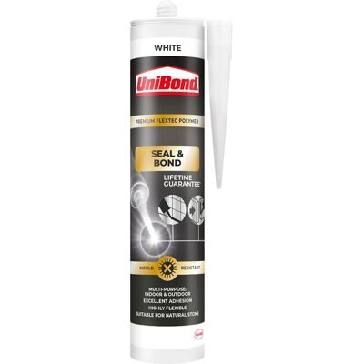 Unibond White Seal & Bond Sealant - Waterproof, Mould-Resistant, 389g Unibond White Seal & Bond Sealant - Waterproof, Mould-Resistant, 389g