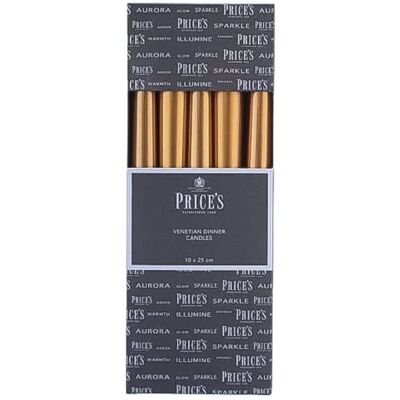 Price's Model VW101031 - Candle - Gold - 10 Inch - Pack of 10 Price's Model VW101031 - Candle - Gold - 10 Inch - Pack of 10