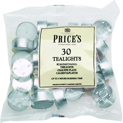 Prices Tealights White x 30 - Tealights Prices Tealights White x 30 - Tealights