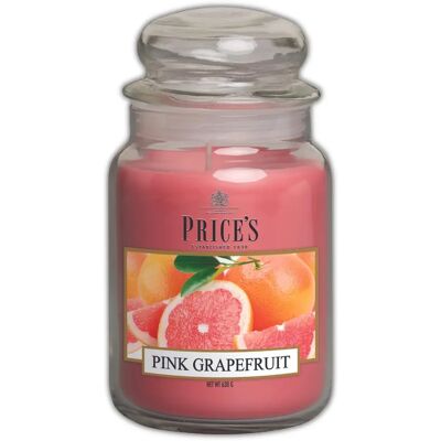 Grande bougie en verre de pamplemousse rose de Price's - Bougie - Publicité Grande bougie en verre de pamplemousse rose de Price's - Bougie - Publicité