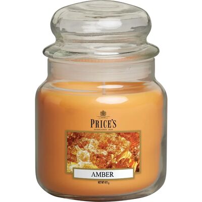 Price's Amber Scented Candle - Medium Jar - Fragrance Collection Price's Amber Scented Candle - Medium Jar - Fragrance Collection