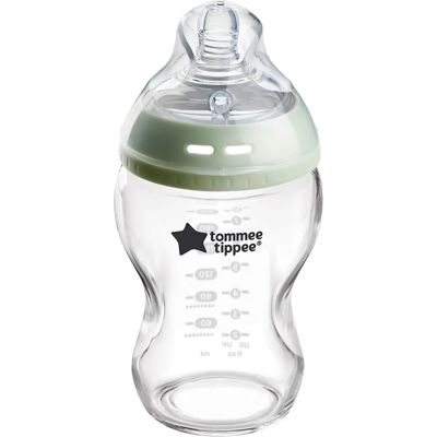 Biberon Natural Start Tommee Tippee - 250ml en verre anti-colique - Publicité Biberon Natural Start Tommee Tippee - 250ml en verre anti-colique - Publicité
