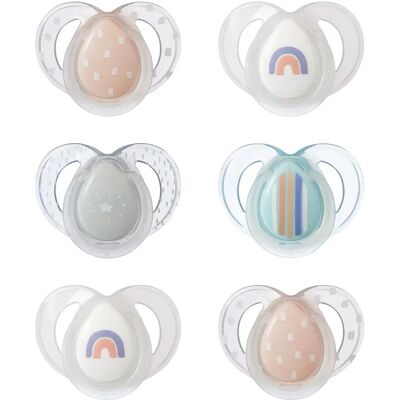 Tommee Tippee Nocne smoczki - 6 sztuk, świecące w ciemności, symetryczne Tommee Tippee Nocne smoczki - 6 sztuk, świecące w ciemności, symetryczne
