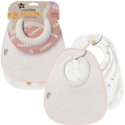 Tommee Tippee Baby Bibs - Comfeefit, Pink/Rainbow - Baby Bibs Tommee Tippee Baby Bibs - Comfeefit, Pink/Rainbow - Baby Bibs