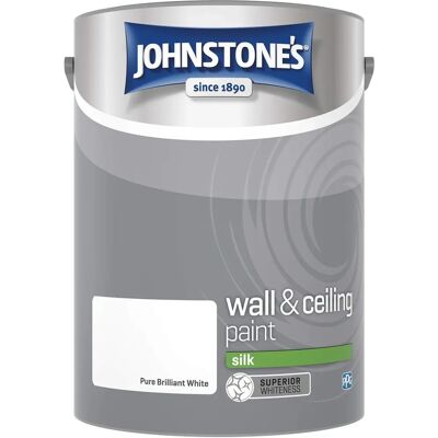 Johnstone's - Silk Emulsion - Brilliant White - 5l - Paint Johnstone's - Silk Emulsion - Brilliant White - 5l - Paint
