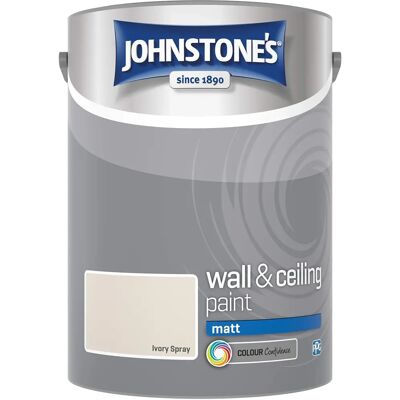 JOHNSTONE'S - Matt Emulsion - Ivory - 5L - Paint JOHNSTONE'S - Matt Emulsion - Ivory - 5L - Paint