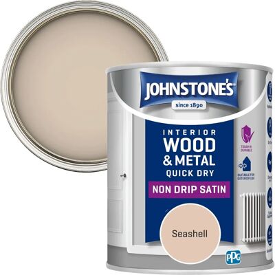 Johnstone's - One Coat Quick Dry Satin Paint - Seashell - Paint Johnstone's - One Coat Quick Dry Satin Paint - Seashell - Paint