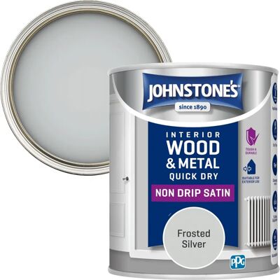 Johnstone's One Coat Quick Dry Satin Paint - Frost Silver - Paint Johnstone's One Coat Quick Dry Satin Paint - Frost Silver - Paint