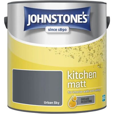 Johnstones Kitchen Matt Wall & Ceiling Emulsion - 2.5L - Urban Sky - Paint Johnstones Kitchen Matt Wall & Ceiling Emulsion - 2.5L - Urban Sky - Paint