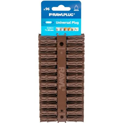 Rawlplug RAW68560 Brown UNO Plugs 7 x 30mm - Plugs Rawlplug RAW68560 Brown UNO Plugs 7 x 30mm - Plugs