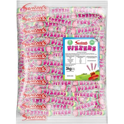 Swizzels Matlow Fizzers 3kg Fruit Flavored Fizzy Sweets No Artificial Colours - Candies Swizzels Matlow Fizzers 3kg Fruit Flavored Fizzy Sweets No Artificial Colours - Candies