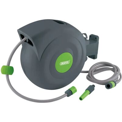 Draper Tools 15046 Carrete de manguera de jardín de pared - Verde, Gris - Carrete de manguera Draper Tools 15046 Carrete de manguera de jardín de pared - Verde, Gris - Carrete de manguera