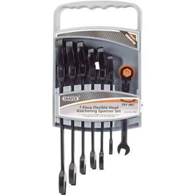 Juego de llaves combinadas Draper Tools 15087 - Cabezas flexibles - 7 piezas Juego de llaves combinadas Draper Tools 15087 - Cabezas flexibles - 7 piezas