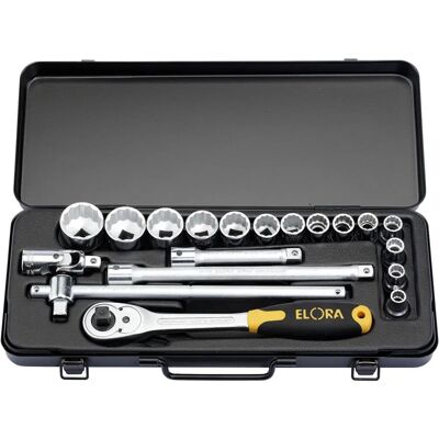 Set di 19 bussole - Metrico, 1/2" Cavalletto Draper 15356 Set di 19 bussole - Metrico, 1/2" Cavalletto Draper 15356